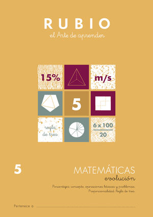 CUADERNO MATEMATICAS 5 RUBIO EVOLUCION PORCENTAJES